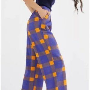 Anthropologie Porridge Preppy Plaid Wide-Leg Pants